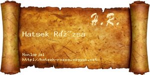 Hatsek Rózsa névjegykártya