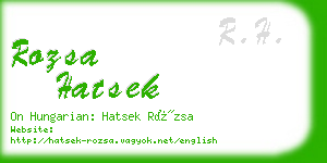 rozsa hatsek business card